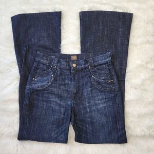 CITIZENS OF HUMANITY SUPER HIGH RISE WIDE LEG DRAGON FLY STRETCH JEANS SIZE 28